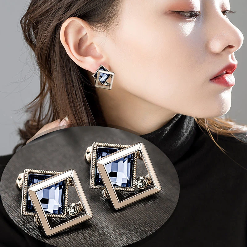 合金莫桑石耳饰 耳钉女耳环s2025年新款潮气质网红高级感大气耳坠