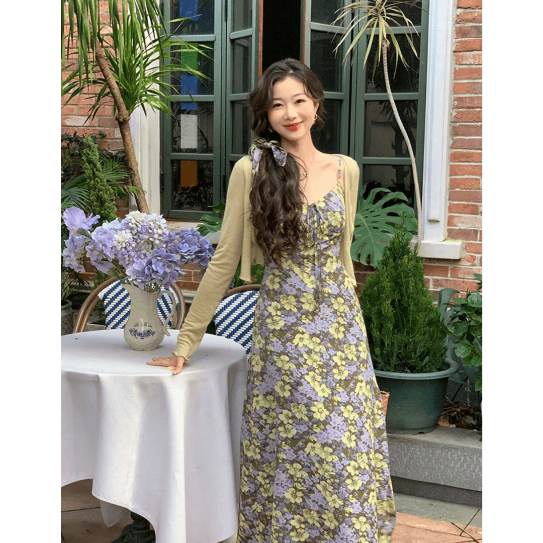 热门一尧伊甸园少女春夏法式浪漫碎花连衣裙气质显白温柔收腰裙