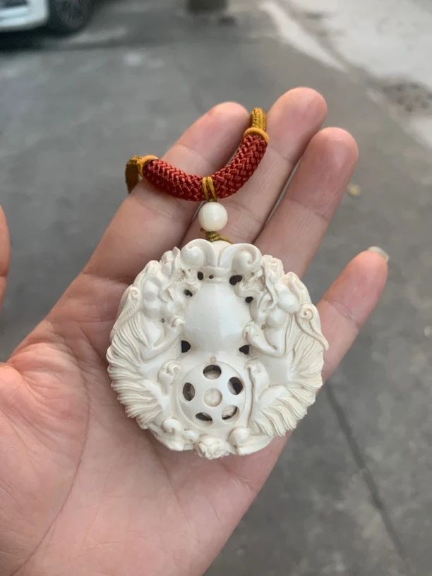 保真纯天然猛犸牙 纯手工雕刻 葫芦吊坠