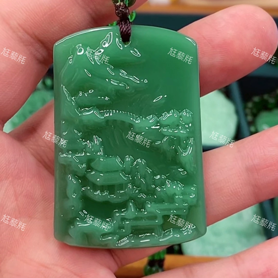 1.深绿方牌山水牌情侣同款新款上新..