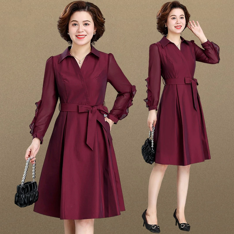 喜婆婆婚宴装洋气阔太太高贵结婚礼服中老年妈妈春装气质连衣裙女