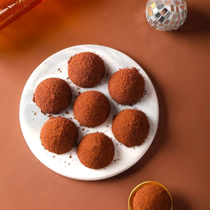 速溶松露形黑巧克力丝滑浓郁糖果原味网红零食年货节礼物香醇美味