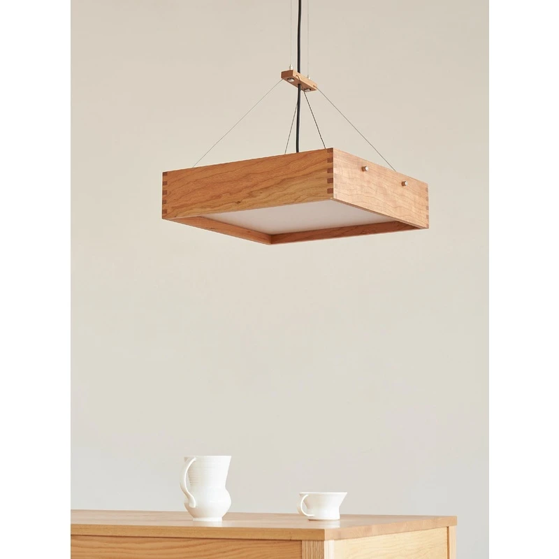 MUMO/木墨新品 方箱灯 卧室简约现代客厅灯具餐厅北欧原木吊灯