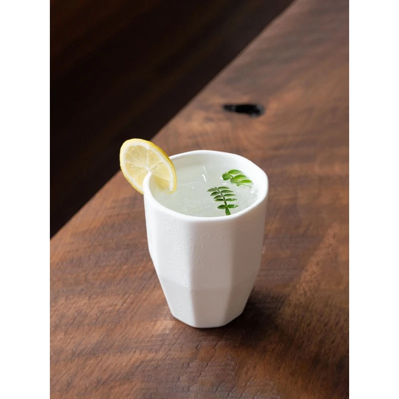 MUMO/木墨厚白水杯 简约日式陶瓷直筒杯茶杯无手柄大容量杯马克杯