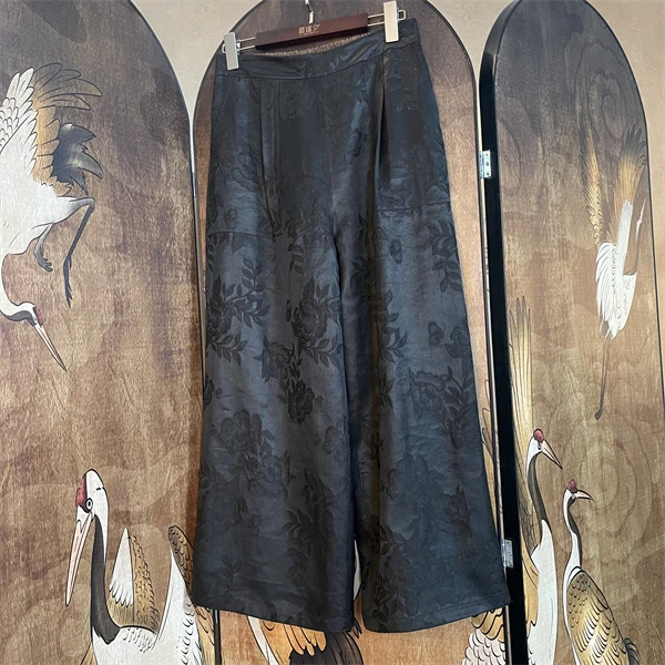 静一时尚百搭 高腰 阔腿休闲裤163923