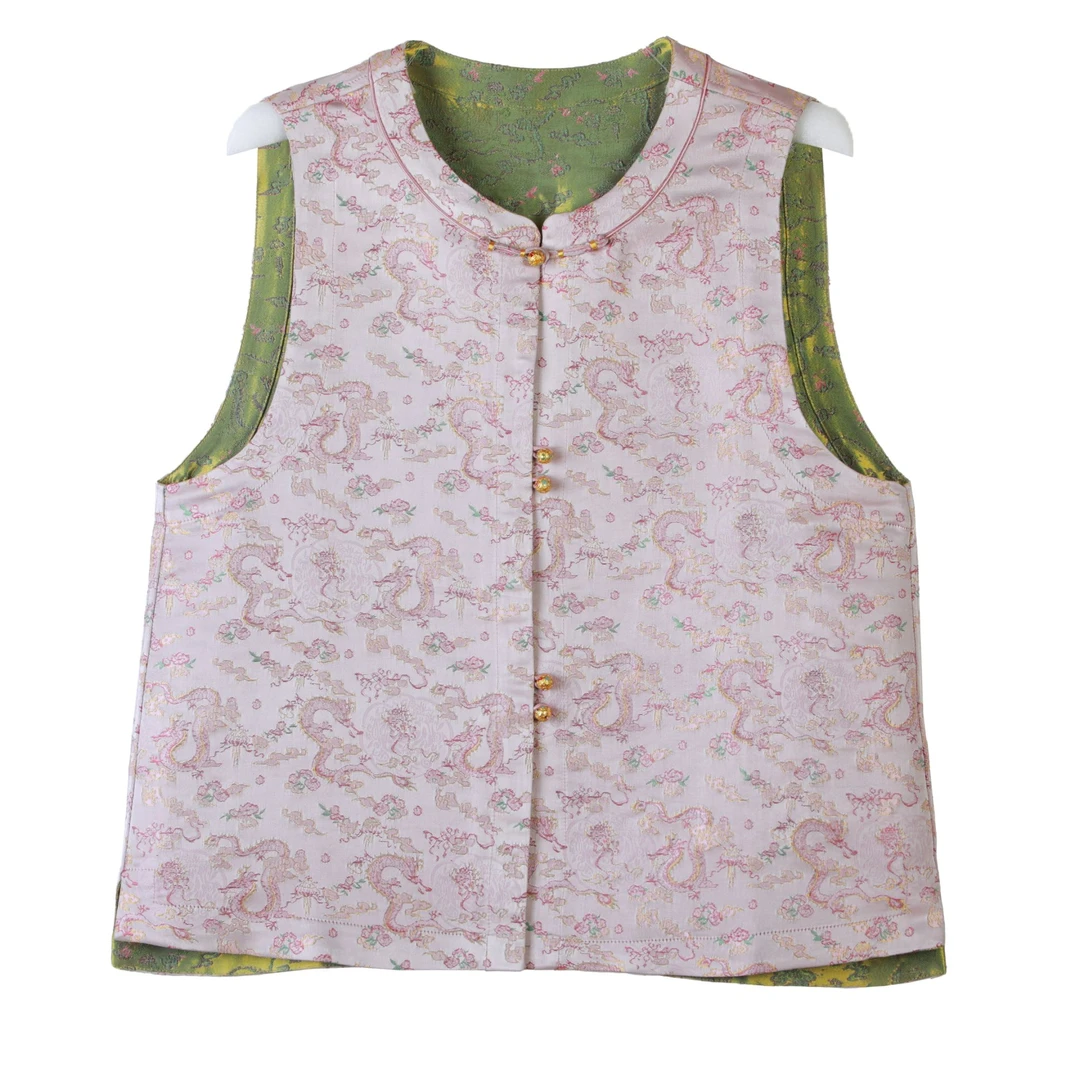 潘游云苍龙织金老宋锦马甲 232524