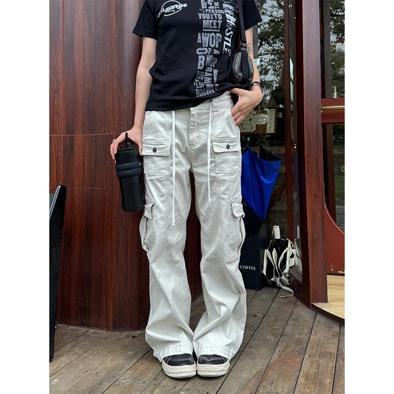 CCYE川川也美式口袋工装裤男女宽松拖地直筒裤街头小众休闲长裤