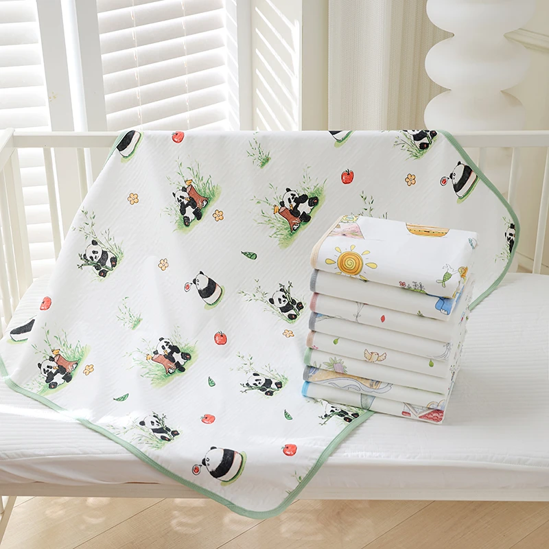 纱布婴幼儿隔尿垫 宝宝隔尿垫 可机洗多尺寸防滑隔尿垫亲肤吸水