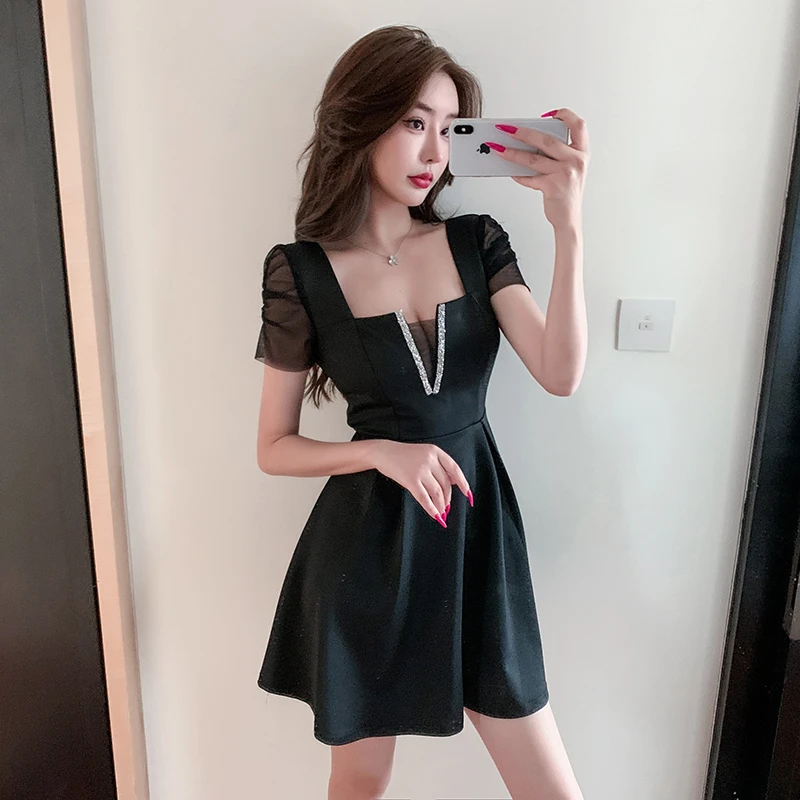 2023新款夜总店性感洋装女低胸ktv公主服夜场女装spa技师工作服