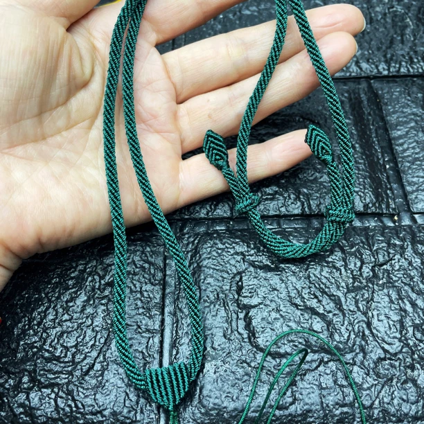 非金属布艺项链 手工编织高货项链绳 简约大气百搭绿色可调节素款