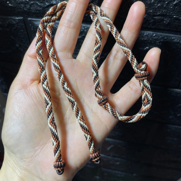 非金属布艺项链 藏式手工编织九眼金刚吊坠绳复古民族风横穿挂绳