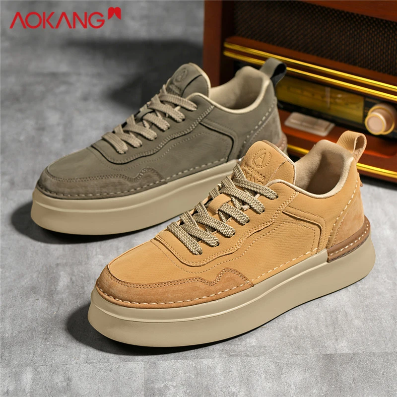 Aokang/奥康2025秋冬男士运动百搭潮流潮鞋舒适百搭增高休闲板鞋