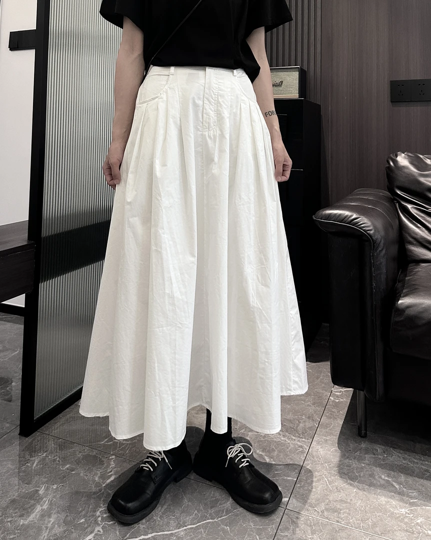 【晚李四季】薄款显瘦百褶伞裙半身裙 A字高腰裙子