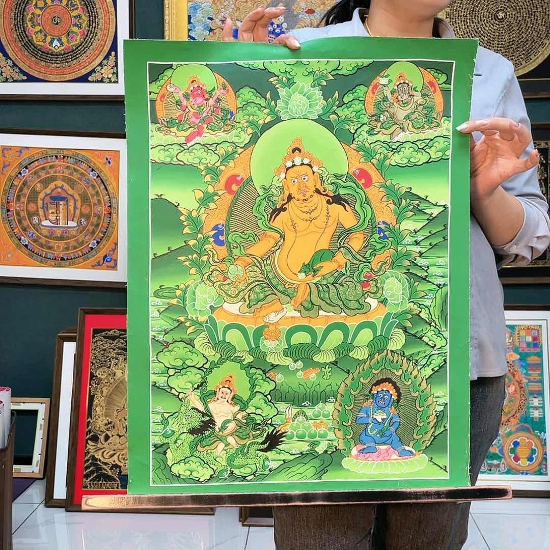 卷轴画纯手绘唐卡五路财60✖️45