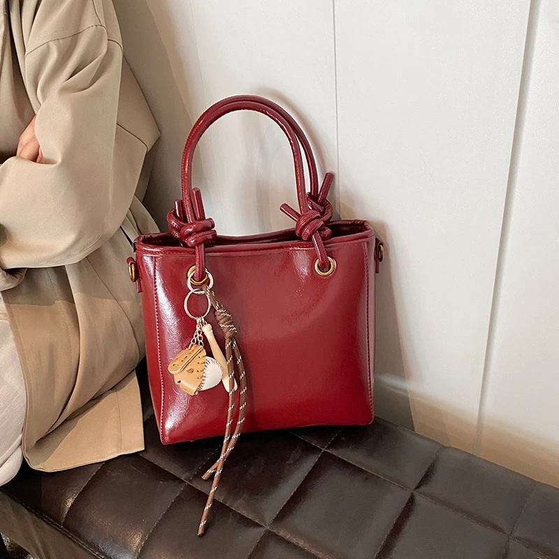 （长26厘米高22厘米）红色系时尚气质手提包7070女士单肩包