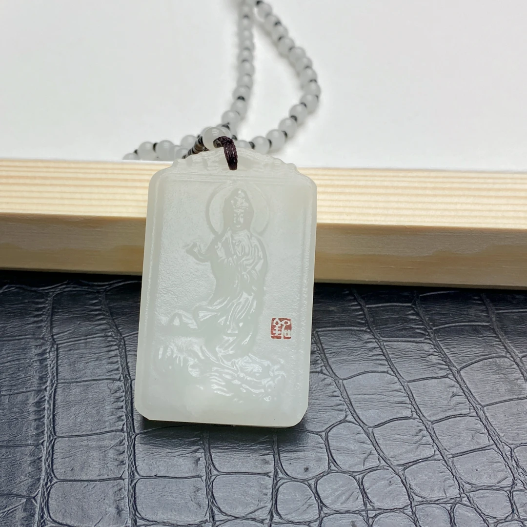 非金属吊坠 【香彪】006精工白观音珠绳吊坠