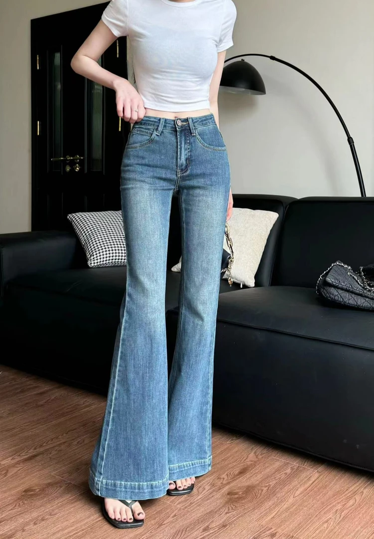 【梦中情裤】美式复古修腿显瘦低腰直筒微喇牛仔裤