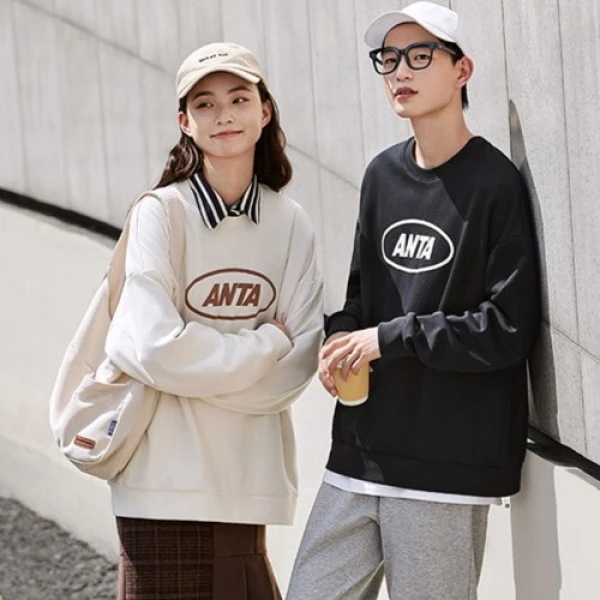 【小伍专属】W131安踏加绒套头圆领运动卫衣新款保暖上衣972338702