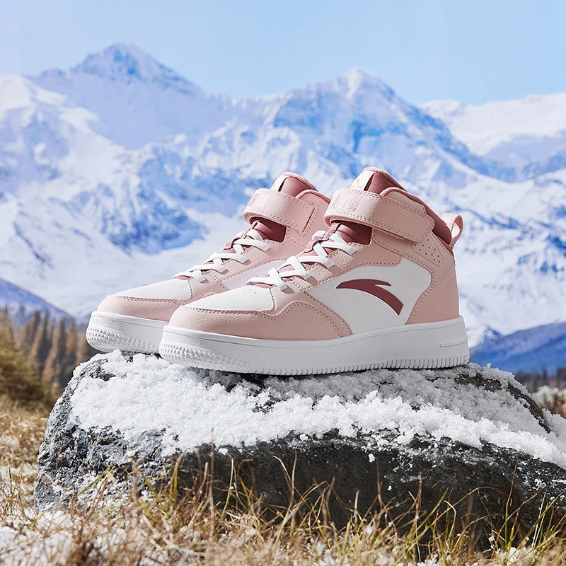 安踏儿童男女童棉鞋2025冬季新款舒适保暖青少年御寒加绒休闲板鞋