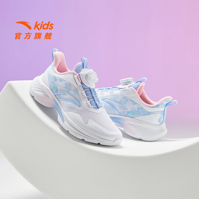 安踏儿童女童跑鞋2025款透气舒适防滑耐磨青少年轻便运动跑步鞋a