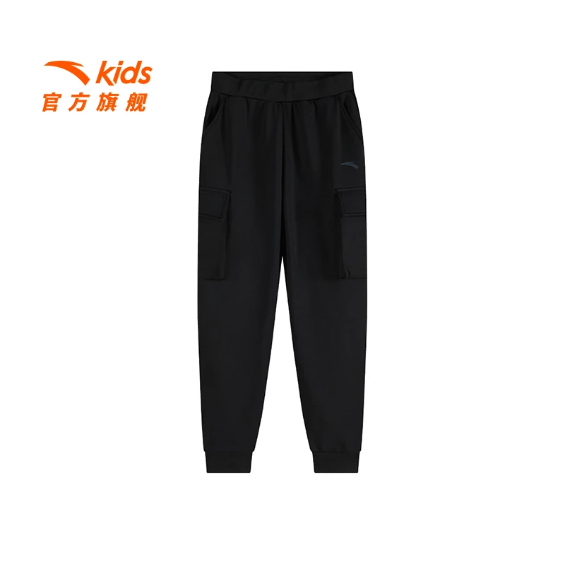 安踏儿童男大童运动长裤2025冬季新款保暖防寒青少年加绒运动长裤