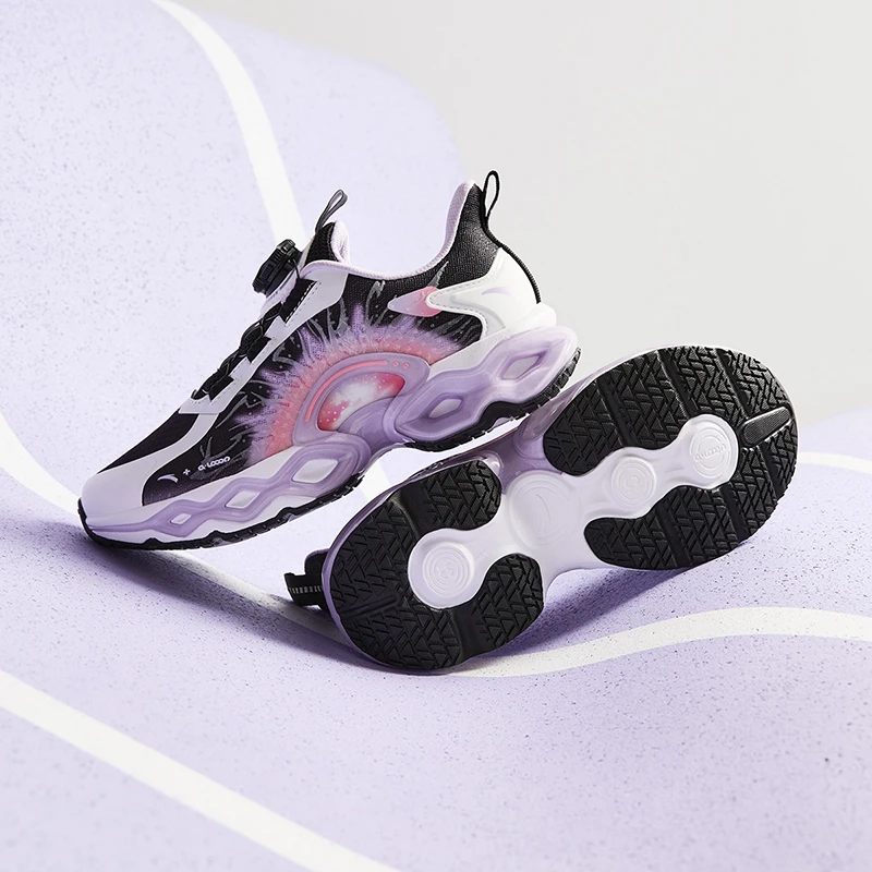 安踏儿童女大童跑鞋2025款透气舒适防滑耐磨青少年犟弹鞋能量环10