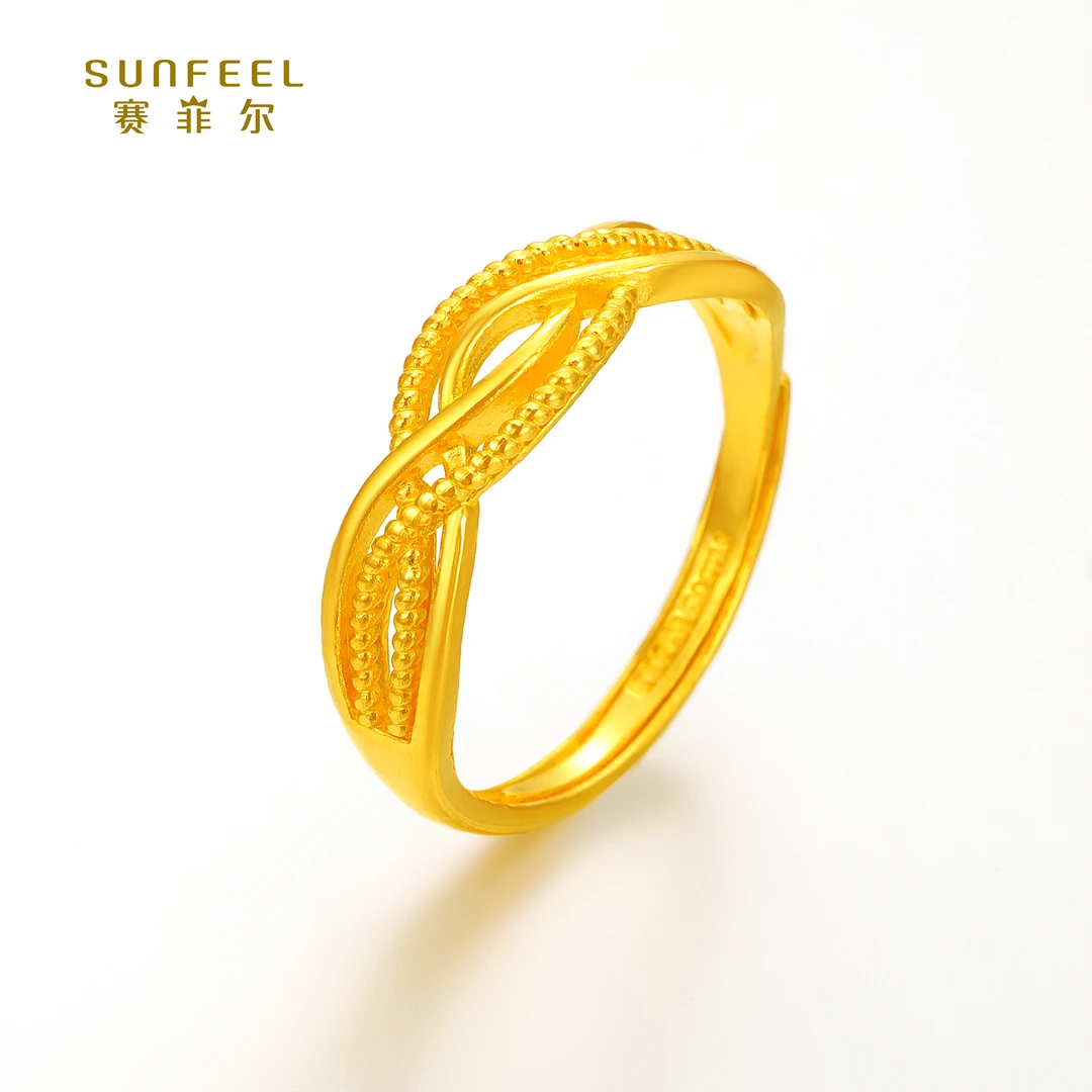 SUNFEEL/赛菲尔【二十五店】足金999.9时尚倒模艺术花戒HJ01051832