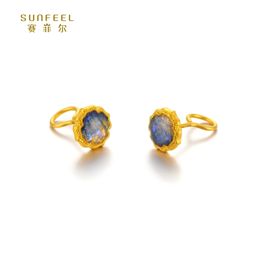 SUNFEEL/赛菲尔【二十三店】足金炫彩系列四叶草耳钉HR34010841