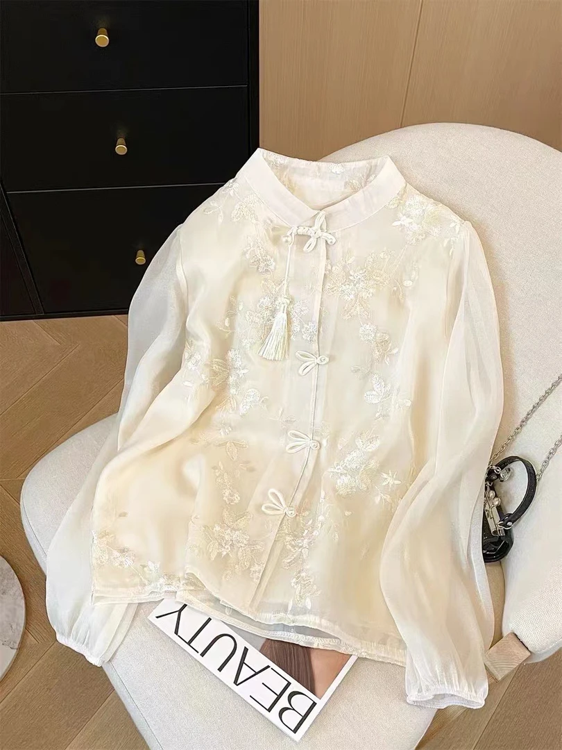 直播间69~159拍单链接春季新款国风盘扣设计感时尚气质百搭长袖