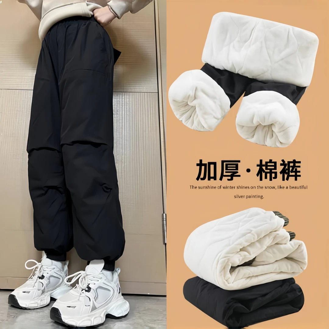 女童棉裤冬季新款保暖外穿女孩三层夹棉运动裤加厚儿童加绒工装裤