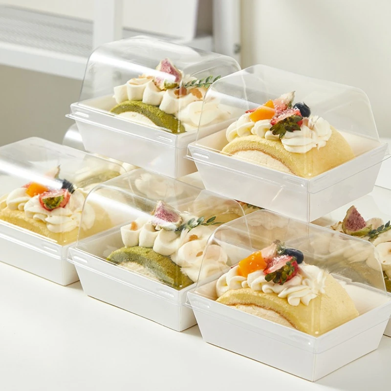 棉被卷盒毛巾瑞士切块蛋糕包装盒透明加高长方形打包网红烘焙盒子