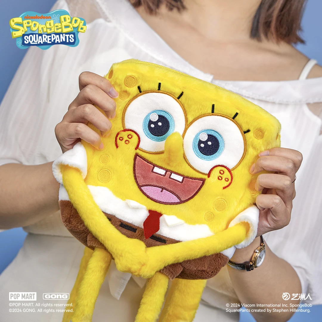 泡泡玛特共鸣-海绵宝宝-毛绒挎包动漫斜挎包