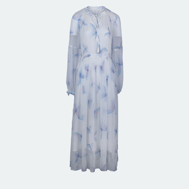 【夏蝶-林姐真丝】重磅100桑蚕丝连衣裙Y24C9099-3