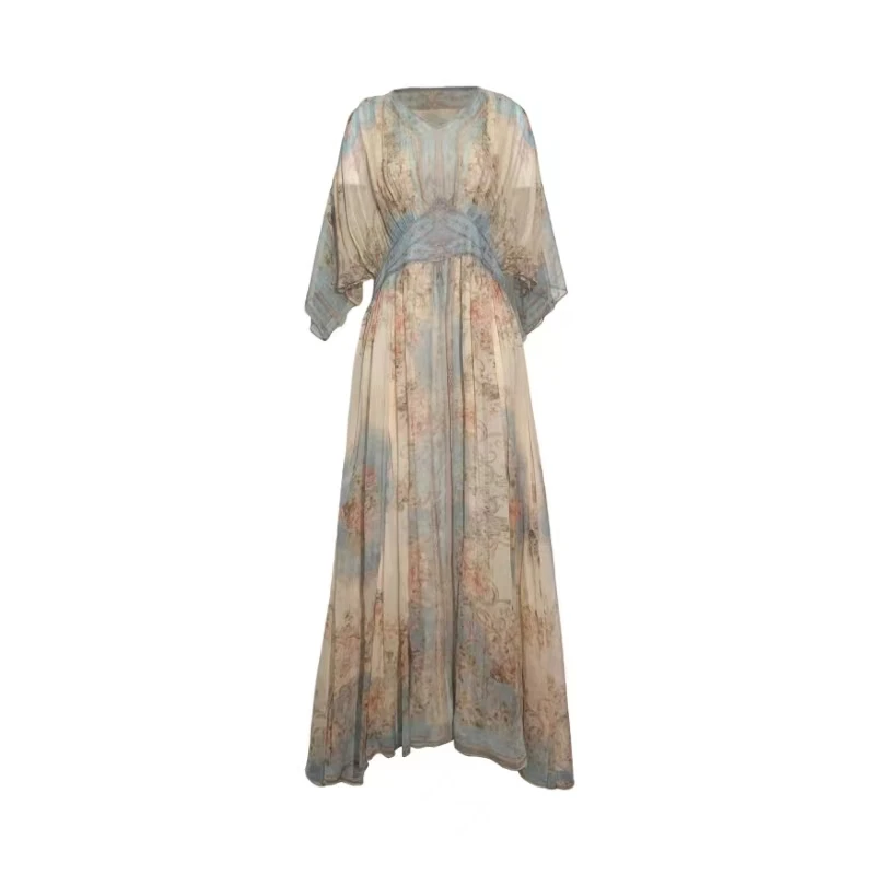 【2024-林姐真丝】重磅100桑蚕丝连衣裙C54009-1