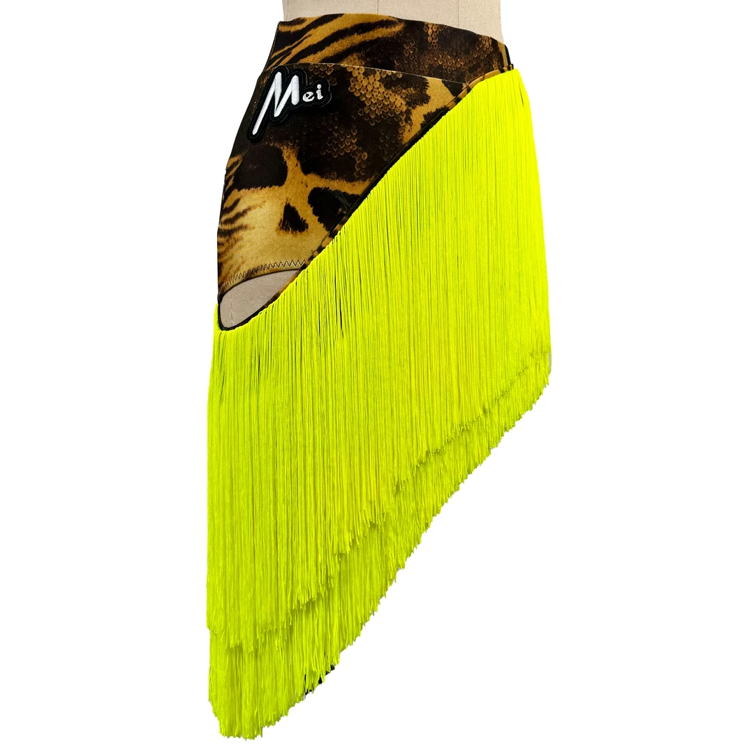 Mei魅舞拉丁流苏不规则臀巾性感训练艺考半裙时尚夏季半身裙舞服