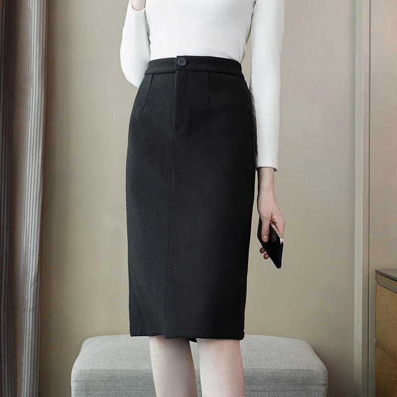 奢姿2023年冬装新款大码女装半松紧包臀裙胖妹妹时尚百搭半身裙