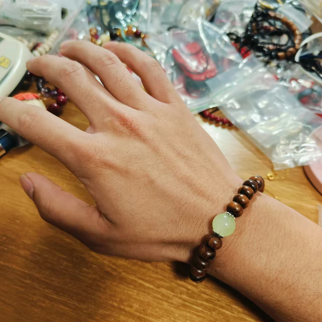 （桃）8mm黑檀木发光手串