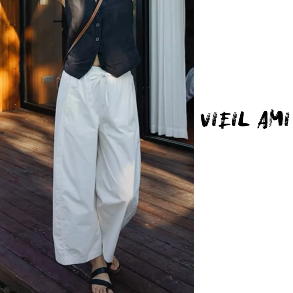 垚垚家～/梨形救星/老钱风松弛精梳酵洗精棉花苞裤显瘦松紧腰弧形