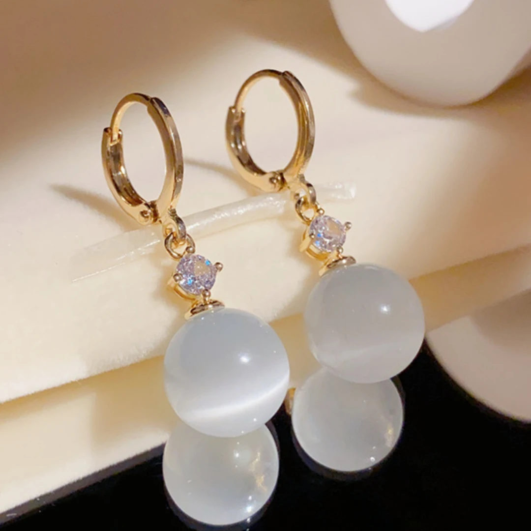 yingyan/赢颜 锌合金耳饰 Y222简约百搭精致喵喵珠珠气质耳扣耳环