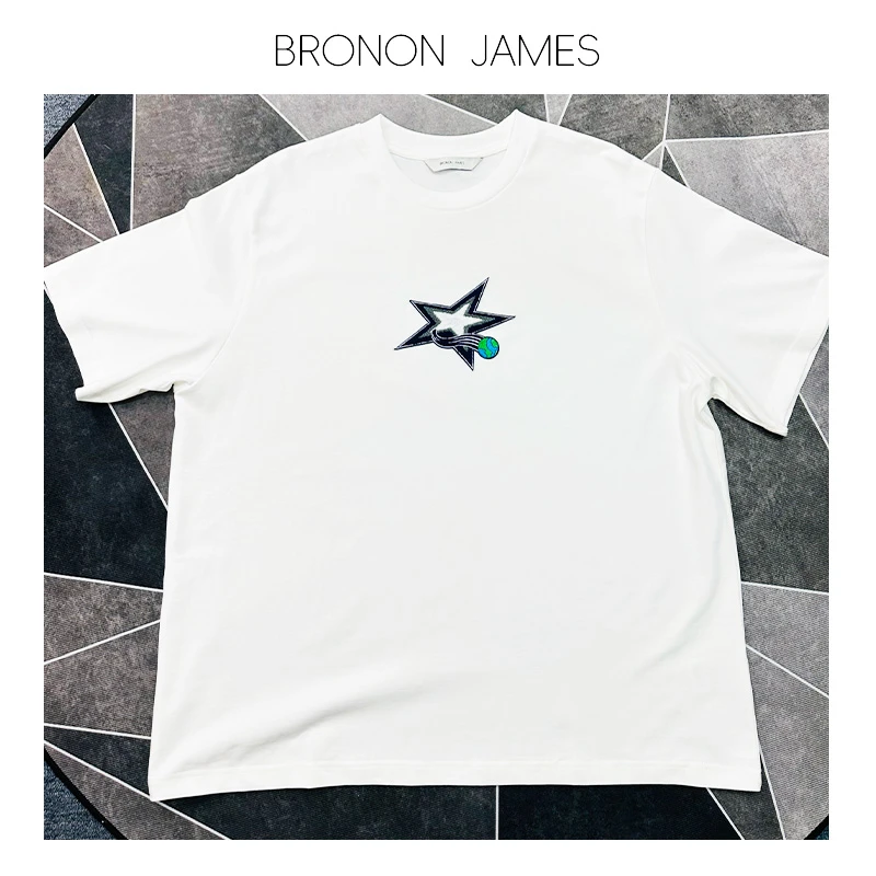【05】bronon james五角星印花小众潮牌情侣棉短袖男女美式T恤