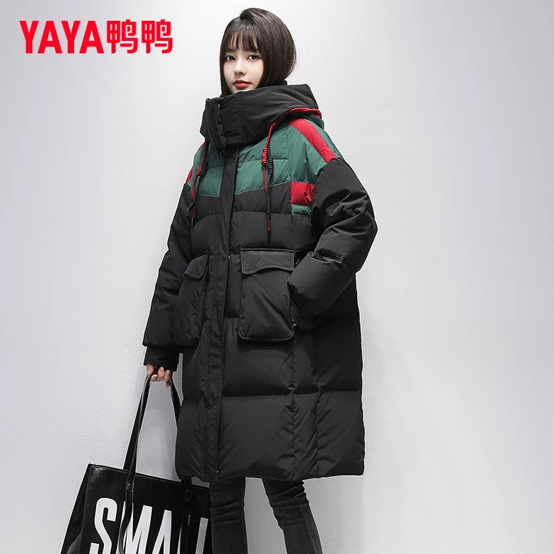 YAYA/鸭鸭【专柜同款上新】拼色大牌加厚暖女士羽绒服YE2B618606A