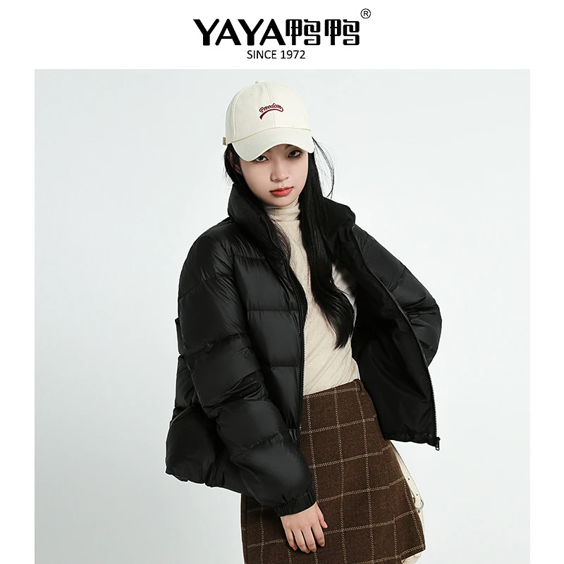 YAYA/鸭鸭2022年新款羽绒服秋冬立领休闲面包服外套YE2B605326A