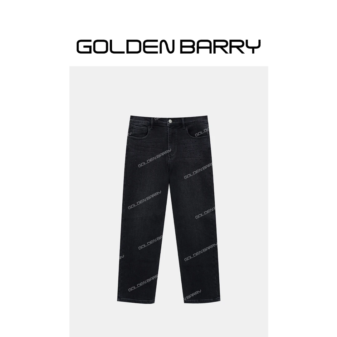 GOLDENBARRY|501132碳黑烫钻牛仔裤【微瑕1】