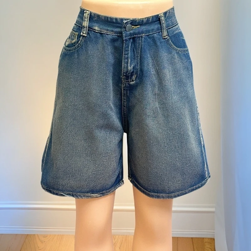 五分裤中裤水洗磨白朋克风直筒裤牛仔裤时尚短裤显瘦