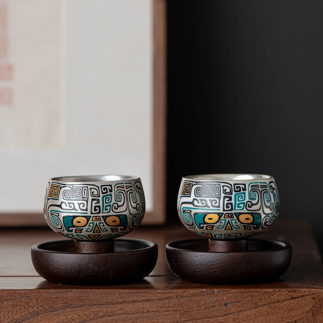 鎏银旋转杯主人杯茶杯对杯高档礼盒装送长辈老师亲人朋友生日礼物