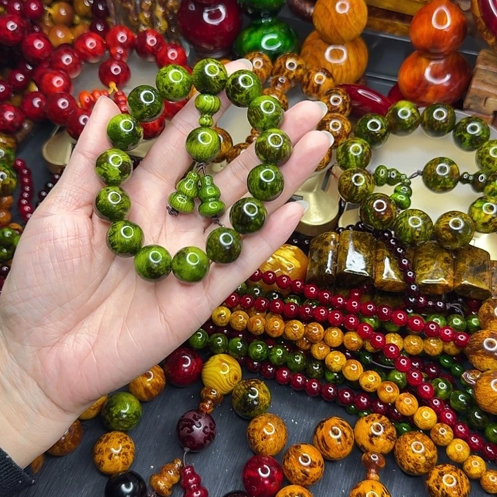 松木琥珀木文玩手串