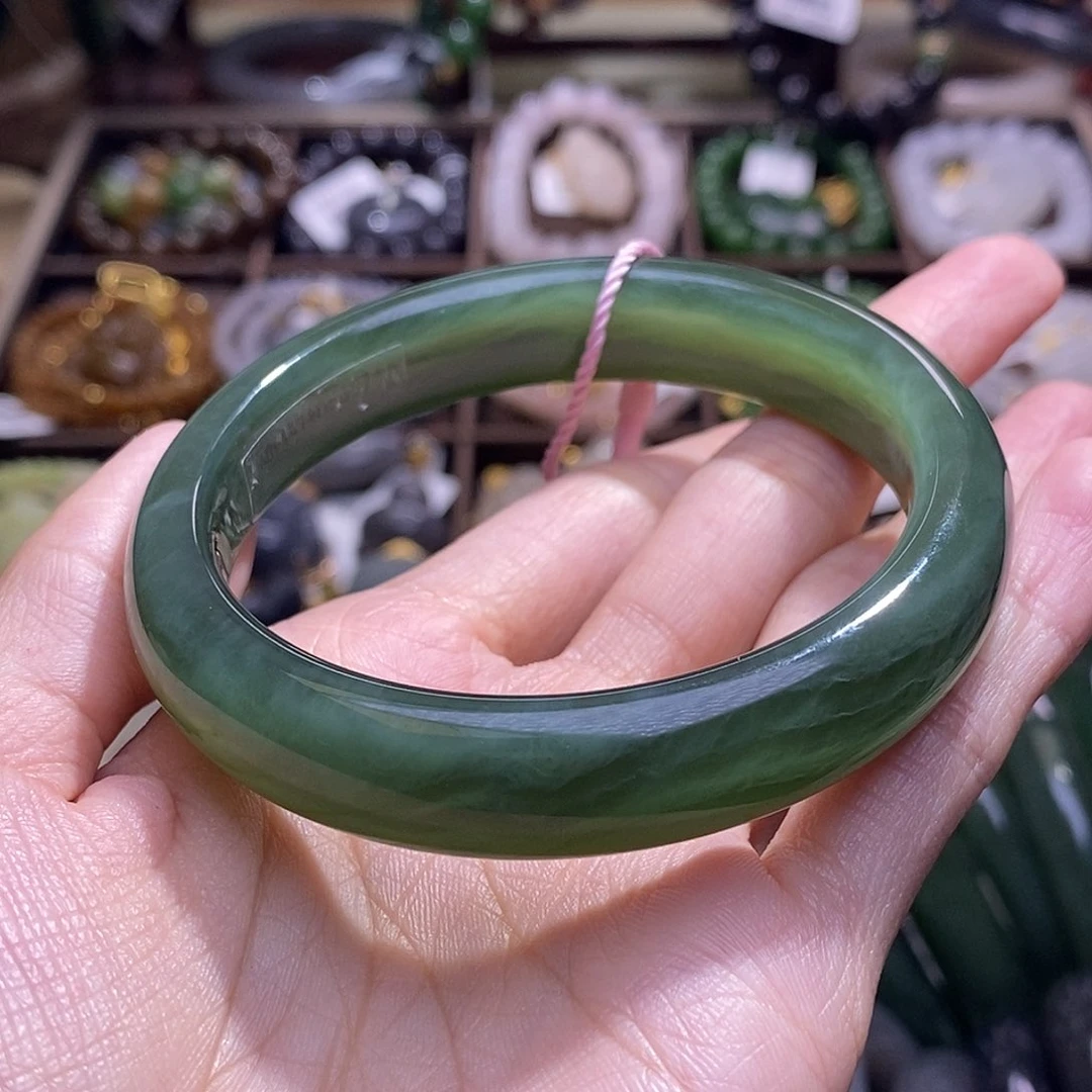 颈饰未镶嵌和田玉碧玉猫眼手镯57圈口