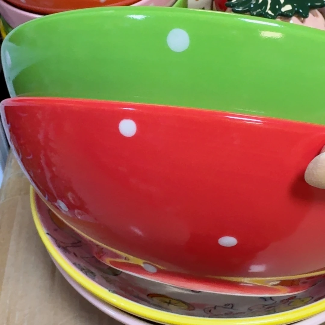 陶瓷荷兰太太8英寸面碗红➕绿两只看图