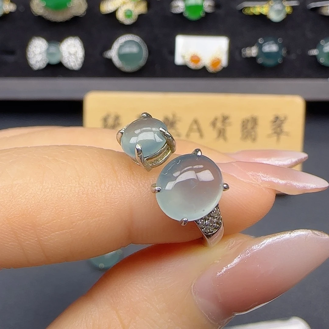 银S925镶嵌戒指翡翠