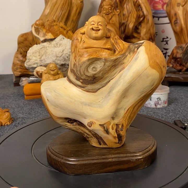 柏木（崖柏）弥勒佛摆件